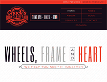Tablet Screenshot of chucksbicyclerepair.com